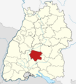 Locator map BL in Baden-Württemberg