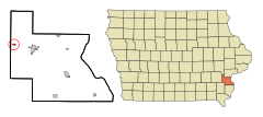 Louisa County Iowa Incorporated and Unincorporated areas Cotter Highlighted.svg