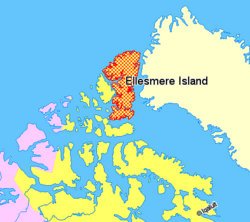 Archivo:Map indicating Ellesmere Island, Nunavut, Canada