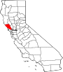 Mapa de California con la ubicación del condado de Sonoma