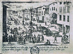 Archivo:Melchiorre Gherardini, Piazza di S. Babila durante la peste del 1630