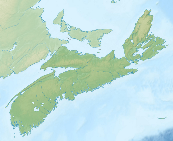 Nova Scotia topographic map