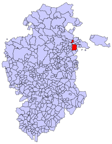 Extensión del término municipal dentro de la provincia de Burgos