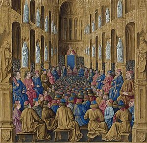 Archivo:Passages d'outremer Fr5594, fol. 19r, Concile de Clermont