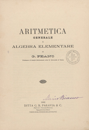 Archivo:Peano - Aritmetica generale e algebra elementare, 1902 - 3935060