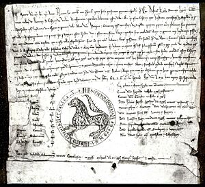 Archivo:Privilégio do mosteiro de Sobrado outorgado por Afonso VIII de Galiza e Leom polo traslado de Betanços ò Castro de Úntia (1219)