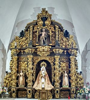 Archivo:Retablo mayor de la Iglesia de la Natividad de Navamorales (Salamanca, España). Obra de Lucas Barragán Ortega. 1730-32