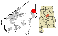 Shelby County Alabama Incorporated and Unincorporated areas Vincent Highlighted.svg