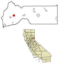 Sierra County California Incorporated and Unincorporated areas Downieville Highlighted 0619794.svg
