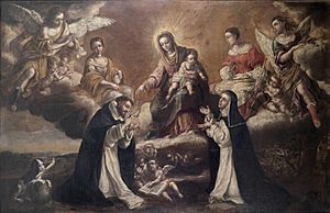 Archivo:Virgen del Rosario Santo Domingo y Santa Catalina de Siena