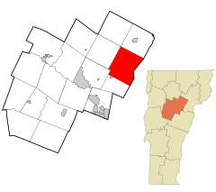 Washington County Vermont Incorporated and Unincorporated areas Marshfield (town) highlighted.svg