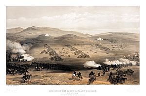 Archivo:William Simpson - Charge of the light cavalry brigade, 25th Oct. 1854, under Major General the Earl of Cardigan