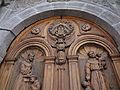 (Iglesia de San Francisco, hand carved wooden entrance doors, Centro Histórico de Quito )