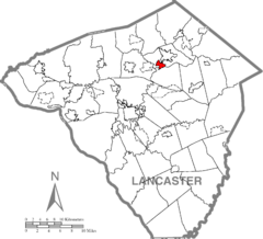 Akron, Lancaster County Highlighted.png