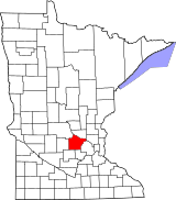 Map of Minnesota highlighting Wright County.svg