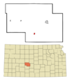 Pawnee County Kansas Incorporated and Unincorporated areas Garfield Highlighted