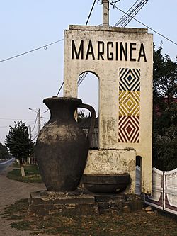 Romania Marginea Suceava Sign With Black Pottery.jpg