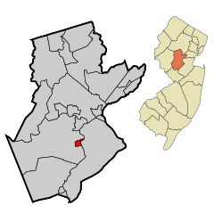 Somerset County New Jersey Incorporated and Unincorporated areas Millstone Highlighted.svg
