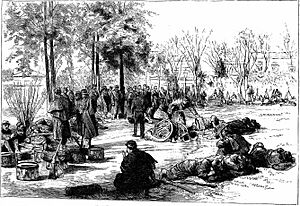 Archivo:The government troops resting at Plaza Libertad, about three hundred yards from Plaza Lavalle, after their first encounter with the insurgents