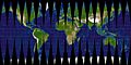 Transverse Mercator meridian stripes 20deg