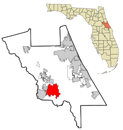 Volusia County Florida Incorporated and Unincorporated areas Deltona Highlighted.svg