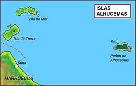 Mapa de las islas Alhucemas