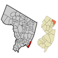 Bergen County New Jersey Incorporated and Unincorporated areas Edgewater Highlighted