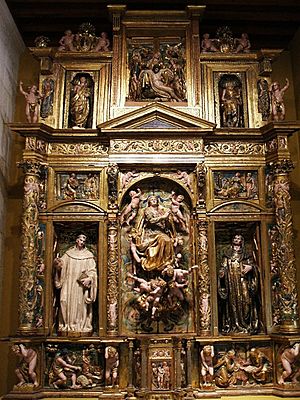 Archivo:Burgos - Museo de Burgos, retablo de la Asuncion, 1581, de Pedro Lopez de Gamiz, procedente de Vileña