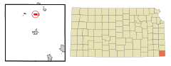 Cherokee County Kansas Incorporated and Unincorporated areas Roseland Highlighted.svg