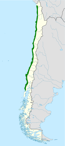 Distribución geográfica de la remolinera costera chilena.