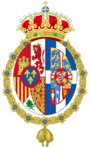 Coat of arms of Sofia, Queen of Spain (Golden Fleece).svg