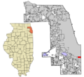 Cook County Illinois incorporated and unincorporated areas Burnham highlighted