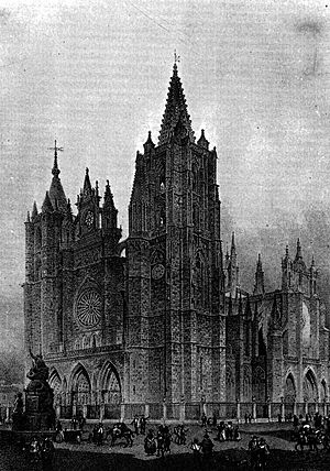 Archivo:Dibujo catedral de León 1850