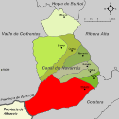 Localización en la comarca de la Canal de Navarrés
