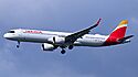 Iberia Airbus A321XLR EC-OIL on final approach to Boston March 2025 2.jpg