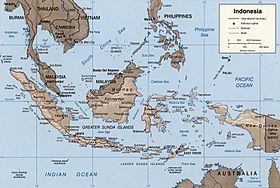 Las islas de la Sonda en el mapa de Indonesia.
