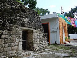 Mayan Temple Next to Catholic Church - El Cedral - Cozumel - Mexico.jpg