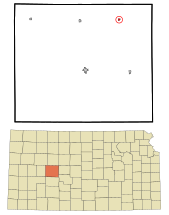 Ness County Kansas Incorporated and Unincorporated areas Brownell Highlighted.svg