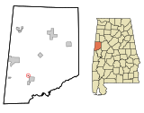 Pickens County Alabama Incorporated and Unincorporated areas McMullen Highlighted.svg
