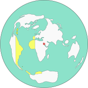 Piri Reis en proyección acimutal de Lambert con centro en el norte Mar Rojo