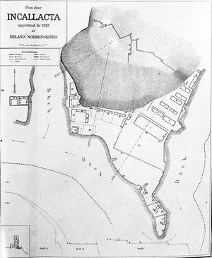 Archivo:Plan över fästningen Incallacta upprättad 1913 av Erland Nordenskiöld - SMVK - 008195