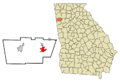 Polk County Georgia Incorporated and Unincorporated areas Rockmart Highlighted