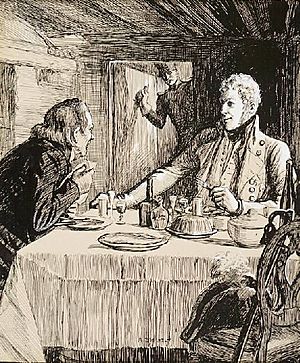 Archivo:Sandels han satt i Pardala by, Åt frukost i allsköns ro - teckning av Albert Edelfelt