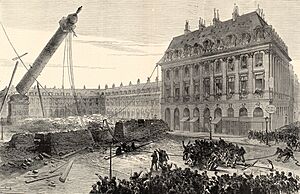 Archivo:Souvenirs de la Commune de Paris, renversement de la colonne Vendôme, 1871