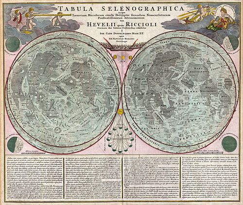 Archivo:1707 Homann and Doppelmayr Map of the Moon - Geographicus - TabulaSelenographicaMoon-doppelmayr-1707