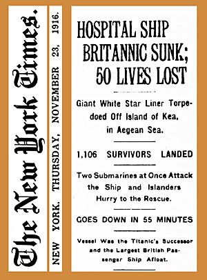 Archivo:19161123 Hospital Ship Brittanic Sunk - The New York Times