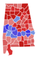 2020 United States Senate election in Alabama results map by county