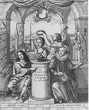 Archivo:A History of the Royal Society, by Thomas Sprat (frontispiece)