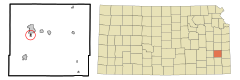 Allen County Kansas Incorporated and Unincorporated areas Bassett Highlighted.svg