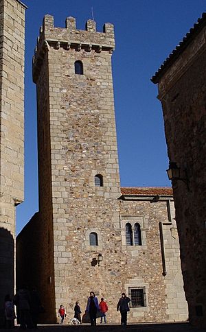 Archivo:Caceres torre del palacio de las Ciguenas